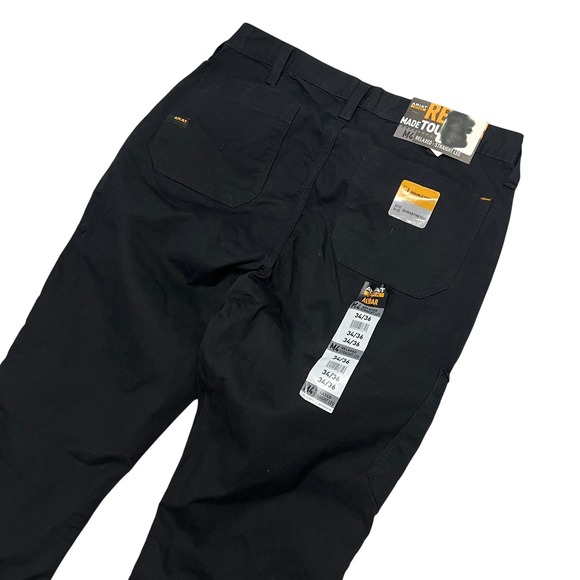 Ariat Other - Ariat Rebar M4 Relaxed Straight Leg Work Pants Mens 34x36 Black Double Front NEW